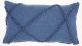 Royal Blue Abstract Shaggy Detail Lumbar Pillow - Homeroots - Flyclothing LLC