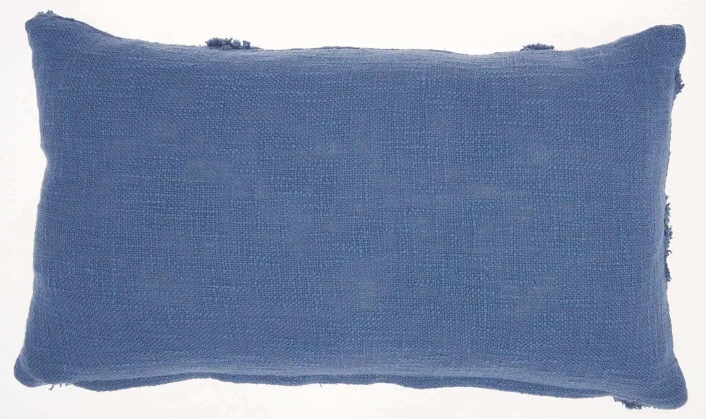 Royal Blue Abstract Shaggy Detail Lumbar Pillow - Homeroots - Flyclothing LLC