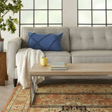 Royal Blue Abstract Shaggy Detail Lumbar Pillow - Homeroots - Flyclothing LLC