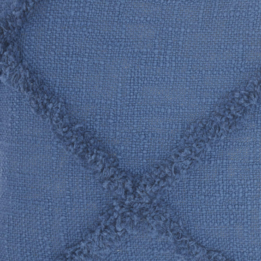 Royal Blue Abstract Shaggy Detail Lumbar Pillow - Homeroots - Flyclothing LLC