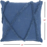 18" Boho Chic Blue Textured Lines Throw Pillow - Homeroots - Flyclothing LLC