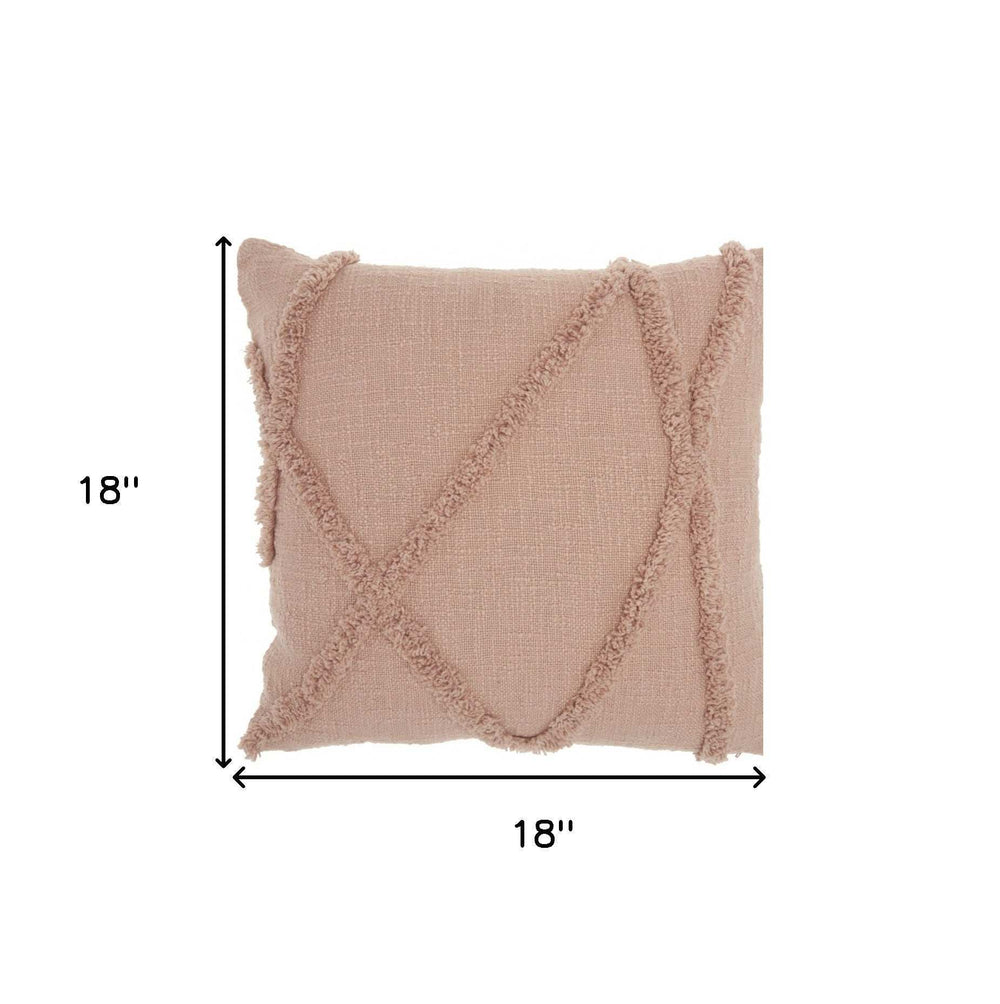 Boho Chic Blush Textured Lines Throw Pillow - Homeroots - Flyclothing LLC