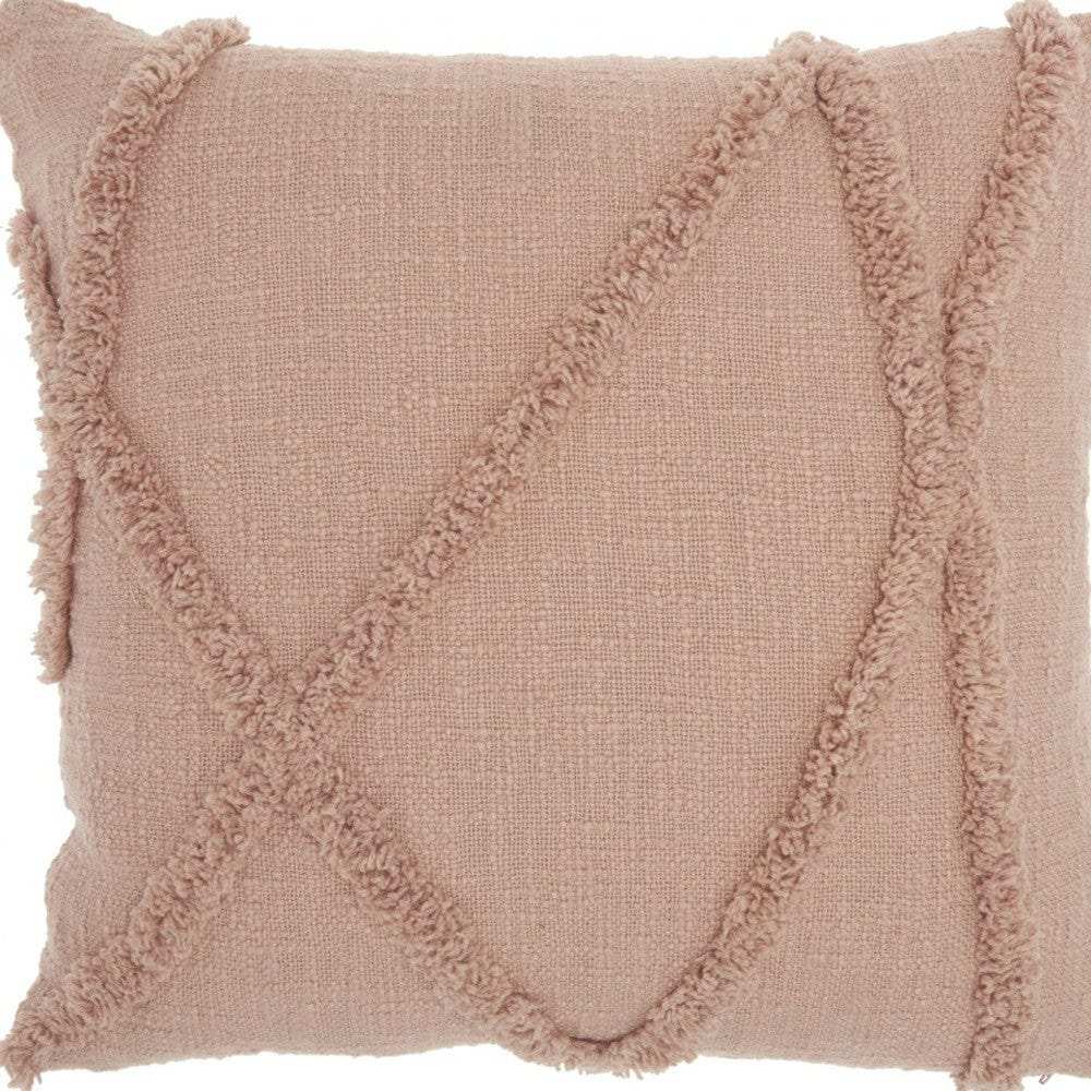 Boho Chic Blush Textured Lines Throw Pillow - Homeroots - Flyclothing LLC
