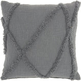 18" Gray Cotton Throw Pillow - Homeroots - Flyclothing LLC