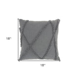 18" Gray Cotton Throw Pillow - Homeroots - Flyclothing LLC