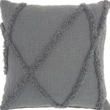 18" Gray Cotton Throw Pillow - Homeroots - Flyclothing LLC