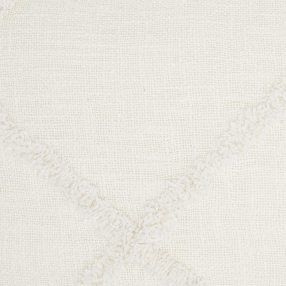 White Abstract Shaggy Detail Lumbar Pillow - Homeroots - Flyclothing LLC