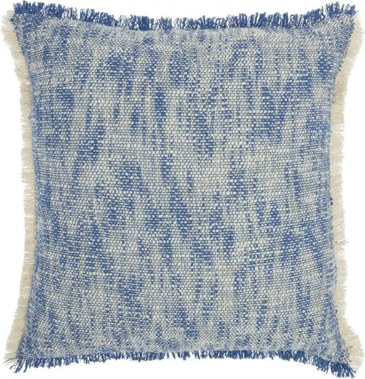 Blue And Ivory Abstract Pattern Throw Pillow - Homeroots - Flyclothing LLC