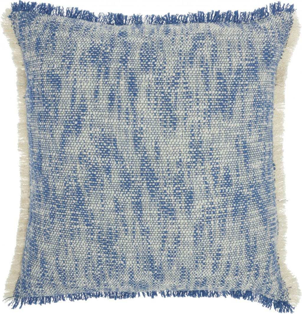 Blue And Ivory Abstract Pattern Throw Pillow - Homeroots - Flyclothing LLC