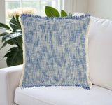 Blue And Ivory Abstract Pattern Throw Pillow - Homeroots - Flyclothing LLC