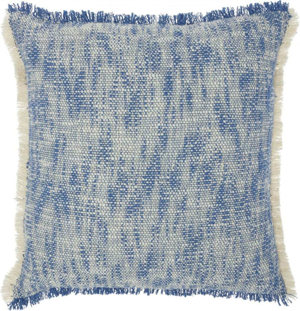 Blue And Ivory Abstract Pattern Throw Pillow - Homeroots - Flyclothing LLC