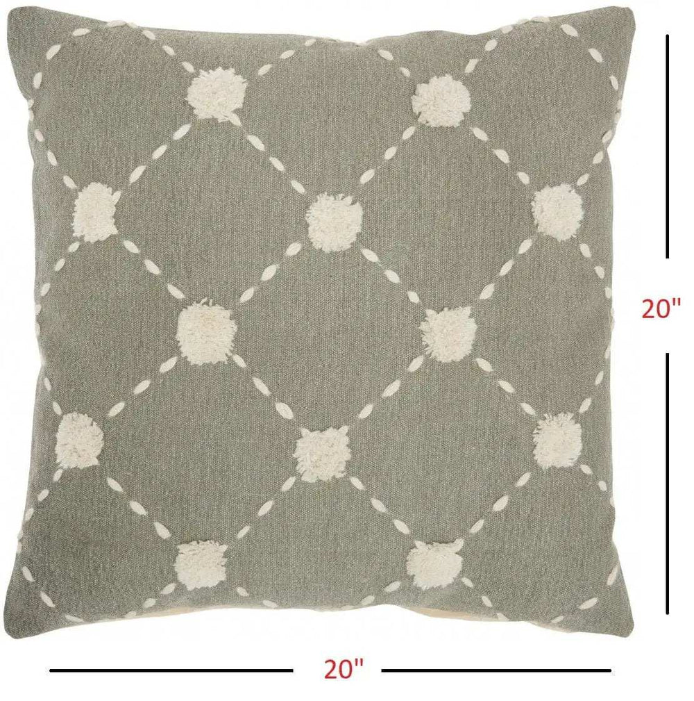 Glamorous Handcrafted Sage Accent Throw Pillow - Homeroots - Flyclothing LLC