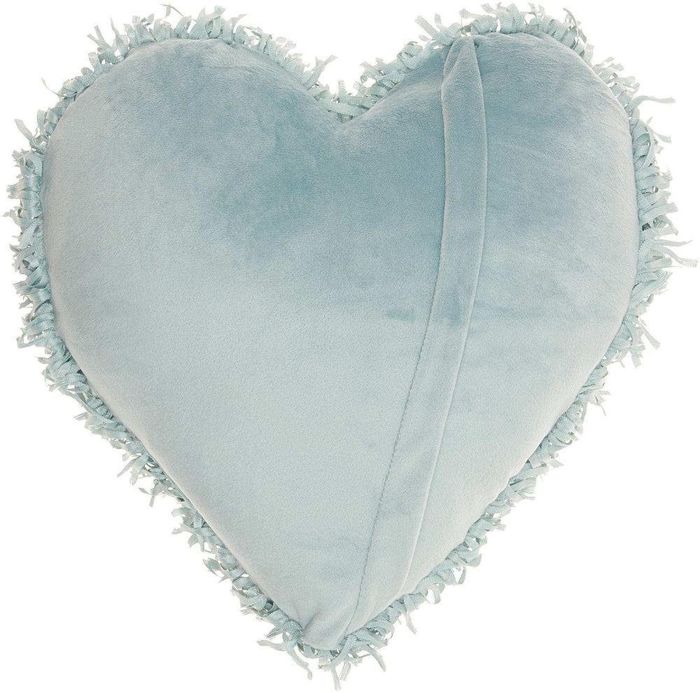 Heart Shaped Celadon Shag Accent Pillow - Homeroots - Flyclothing LLC