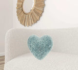 Heart Shaped Celadon Shag Accent Pillow - Homeroots - Flyclothing LLC
