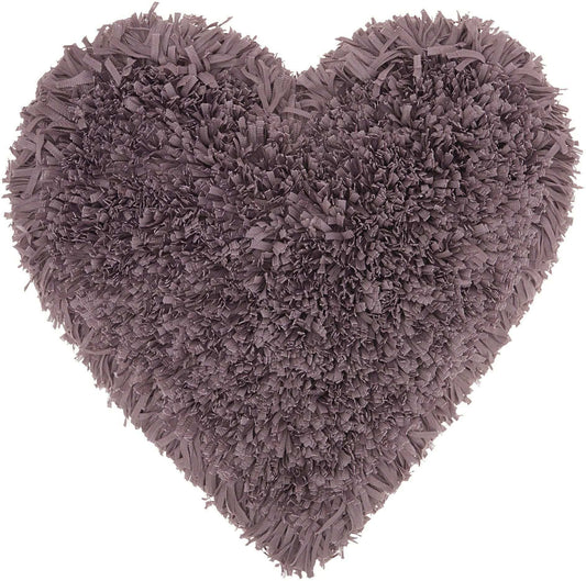 Heart Shaped Lavendar Shag Accent Pillow - Homeroots - Flyclothing LLC