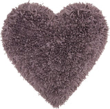 Heart Shaped Lavendar Shag Accent Pillow - Homeroots - Flyclothing LLC