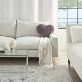 Heart Shaped Lavendar Shag Accent Pillow - Homeroots - Flyclothing LLC