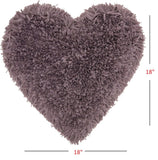 Heart Shaped Lavendar Shag Accent Pillow - Homeroots - Flyclothing LLC