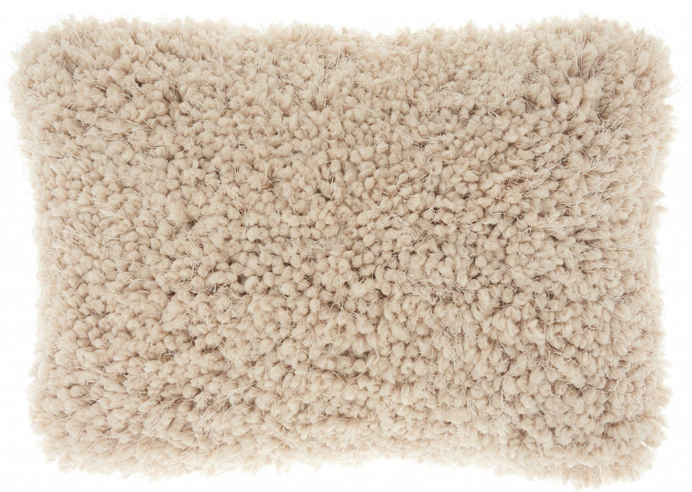 14" X 20" Beige Throw Pillow - Homeroots - Flyclothing LLC