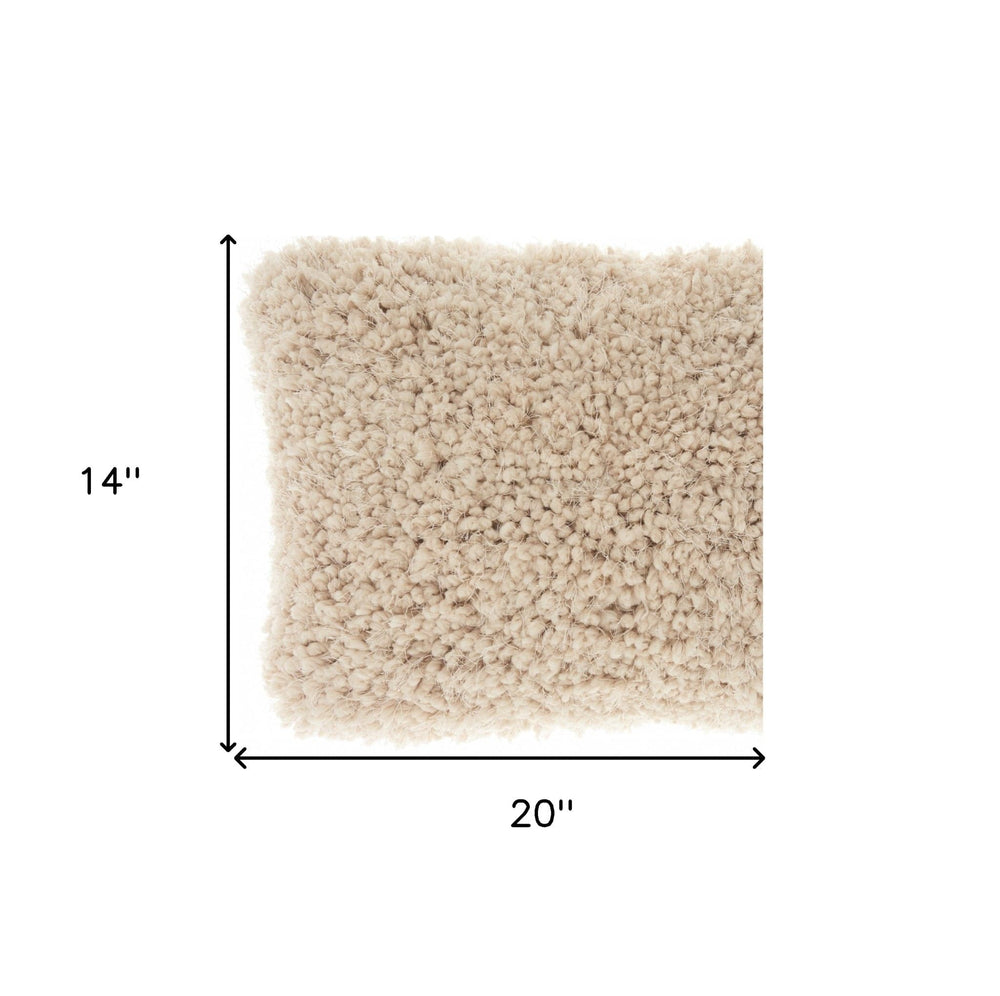 14" X 20" Beige Throw Pillow - Homeroots - Flyclothing LLC