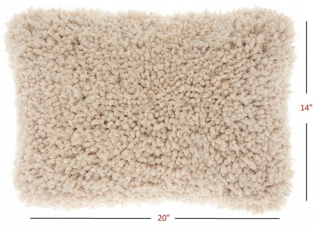 14" X 20" Beige Throw Pillow - Homeroots - Flyclothing LLC