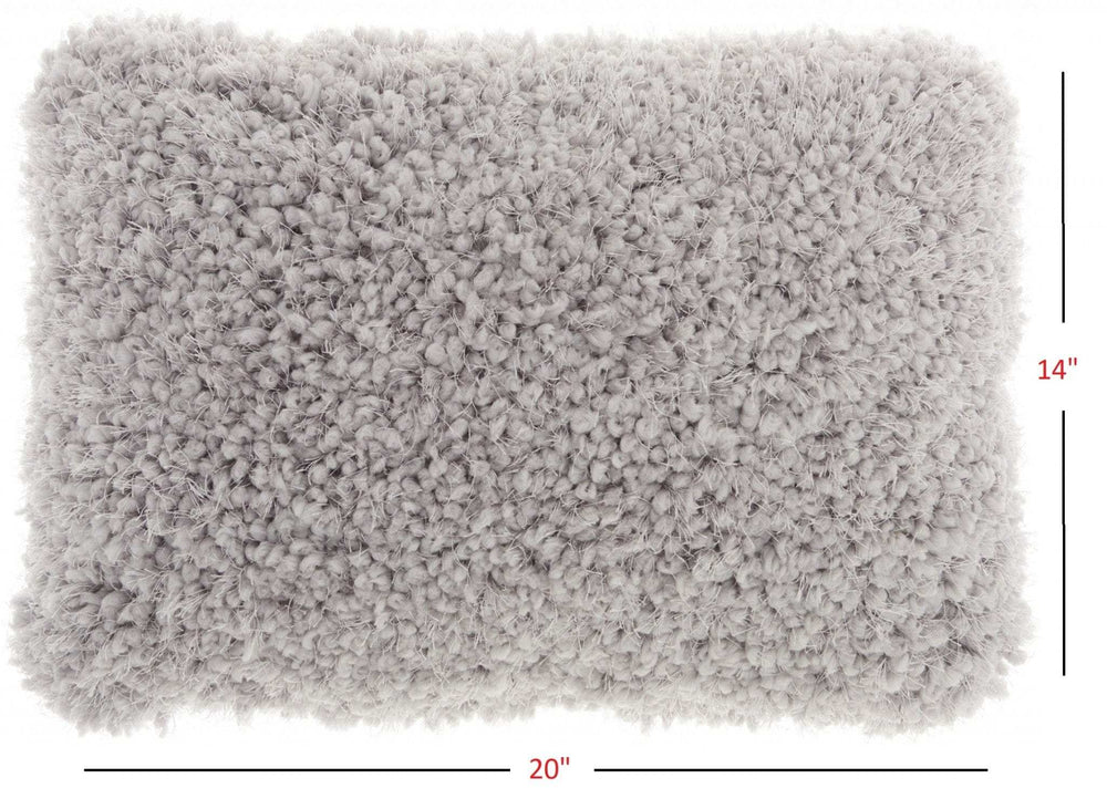 Pale Gray Knubby Plush Lumbar Throw Pillow - Homeroots - Flyclothing LLC