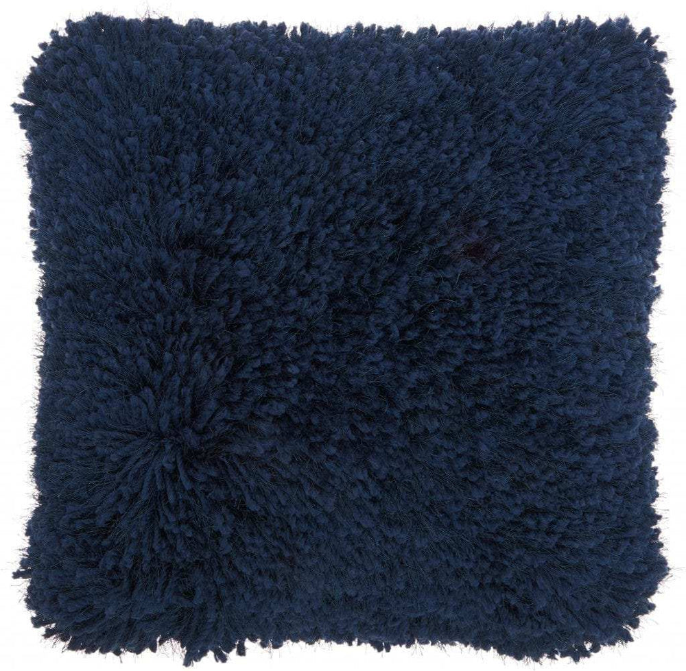Fluffy Navy Shag Accent Throw Pillow - Homeroots - Flyclothing LLC