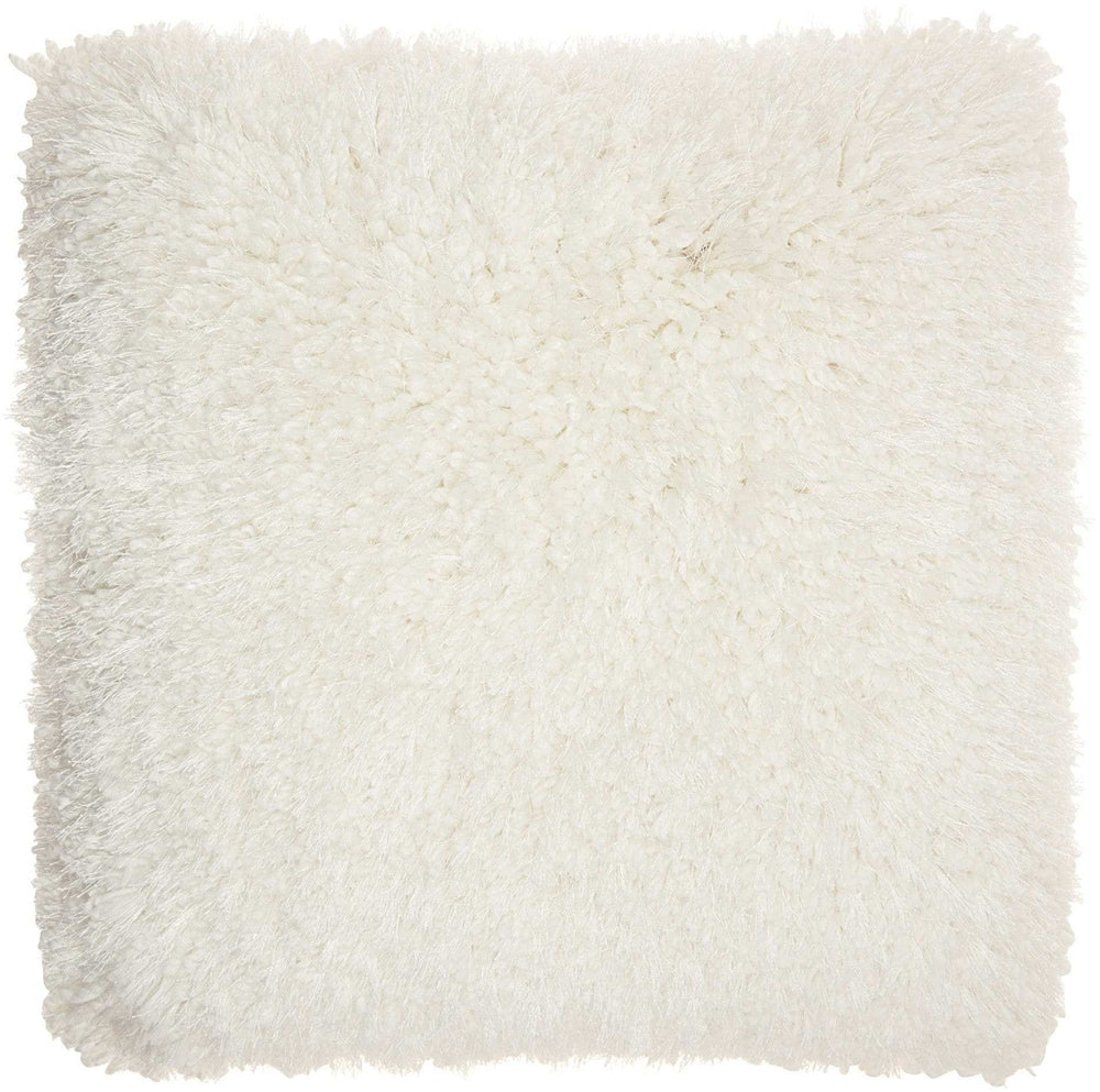 Fluffy White Shag Accent Throw Pillow - Homeroots - Flyclothing LLC