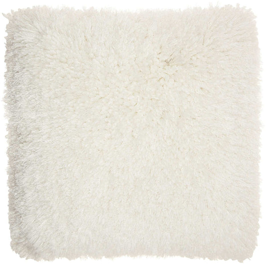 Fluffy White Shag Accent Throw Pillow - Homeroots - Flyclothing LLC