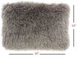 14" X 20" Slate Gray Faux Fur Throw Pillow - Homeroots - Flyclothing LLC