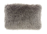 14" X 20" Slate Gray Faux Fur Throw Pillow - Homeroots - Flyclothing LLC