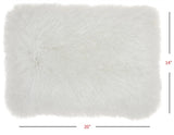 14" X 20" White Super Shaggy Throw Pillow - Homeroots - Flyclothing LLC