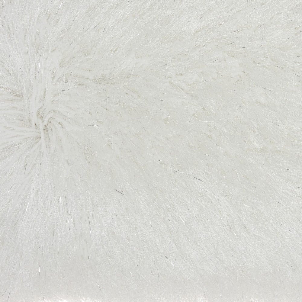 14" X 20" White Super Shaggy Throw Pillow - Homeroots - Flyclothing LLC