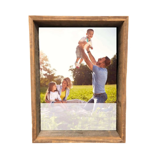 10" X 10" Rustic Farmhouse Dark Gray Wood Shadow Box - Homeroots
