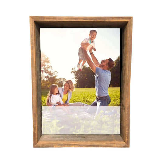 8” X 8” Rustic Farmhouse Gray Wood Shadow Box Frame - Homeroots - Flyclothing LLC