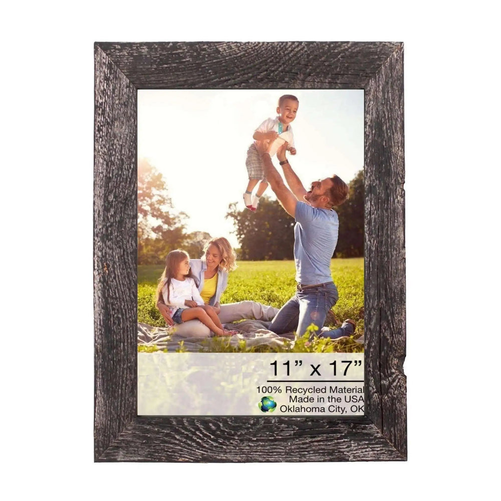 11" X 17" Rustic Farmhouse Rustic Black Wood Frame - Homeroots - Flyclothing LLC