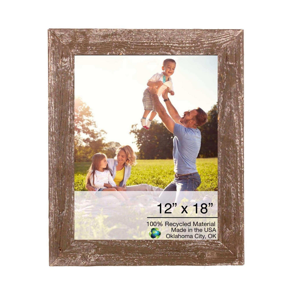 12” X 18” Rustic Farmhouse Brown Wood Frame - Homeroots - Flyclothing LLC