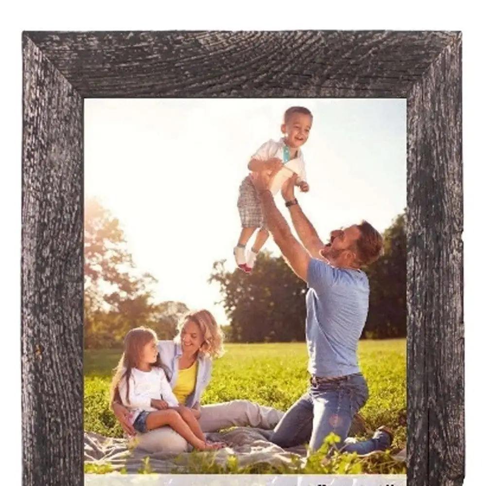 12" X 24" Rustic Farmhouse Rustic Black Wood Frame - Homeroots - Flyclothing LLC
