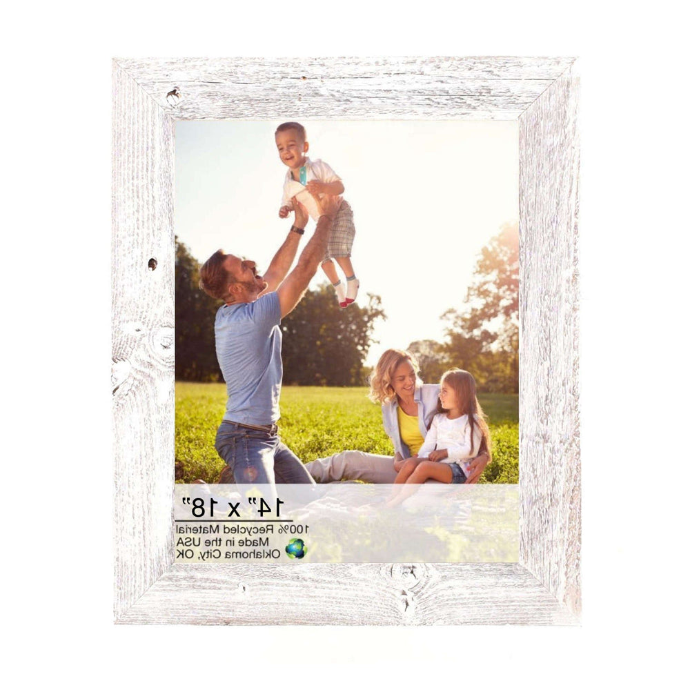 14" X 18" White Wash Wood Picture Frame - Homeroots - Flyclothing LLC