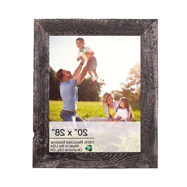 20" X 28" Rustic Farmhouse Rustic Black Wood Frame - Homeroots - Flyclothing LLC
