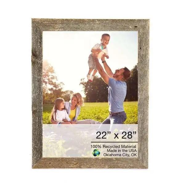 22" X 24" Rustic Farmhouse Gray Wood Frame - Homeroots - Flyclothing LLC