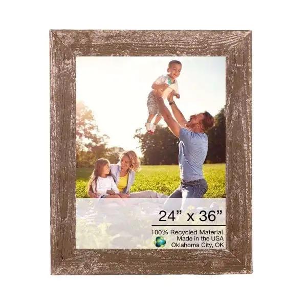 24" X 36" Rustic Farmhouse Espresso Wood Frame - Homeroots - Flyclothing LLC