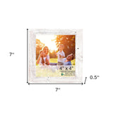 4" X 4" Rustic Farmhouse White Wash Wood Frame - Homeroots - Flyclothing LLC