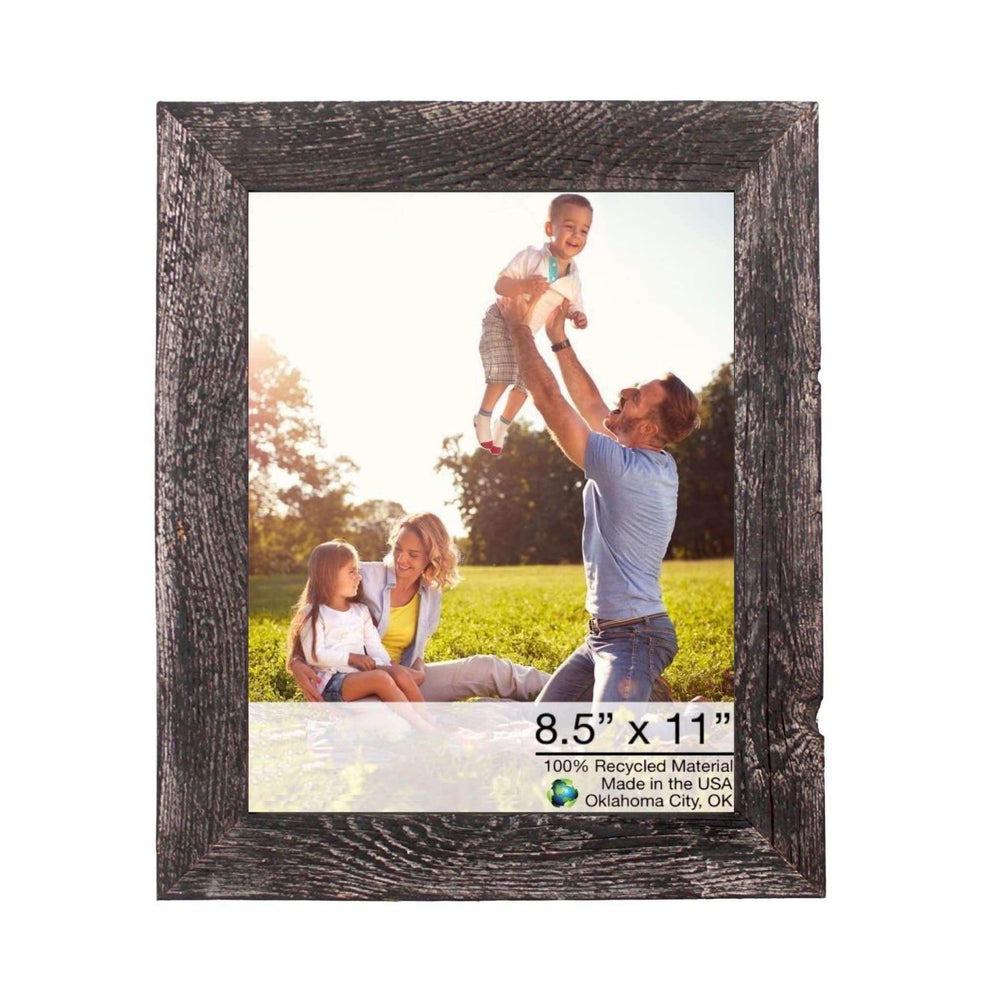 8.5” X 11” Rustic Farmhouse Black Wood Frame - Homeroots - Flyclothing LLC