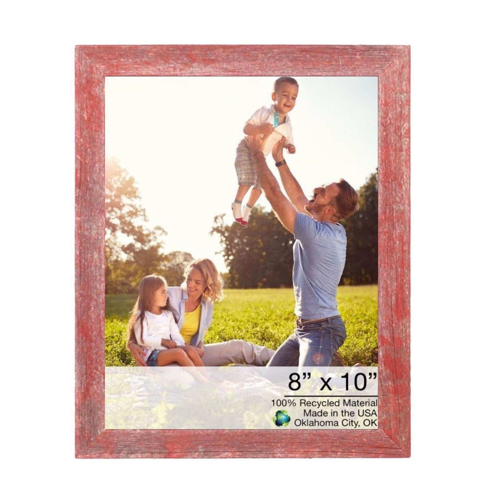 8” X 10” Rustic Farmhouse Red Wood Frame - Homeroots - Flyclothing LLC