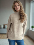 Turtleneck Raglan Sleeve Sweater - Trendsi - Flyclothing LLC