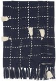 Navy And White Stitched Square Pattern Cotton Throw Blanket - Homeroots - Flyclothing LLC