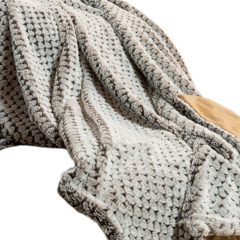 Brown Faux Fur Ombre Plush Throw - Homeroots - Flyclothing LLC