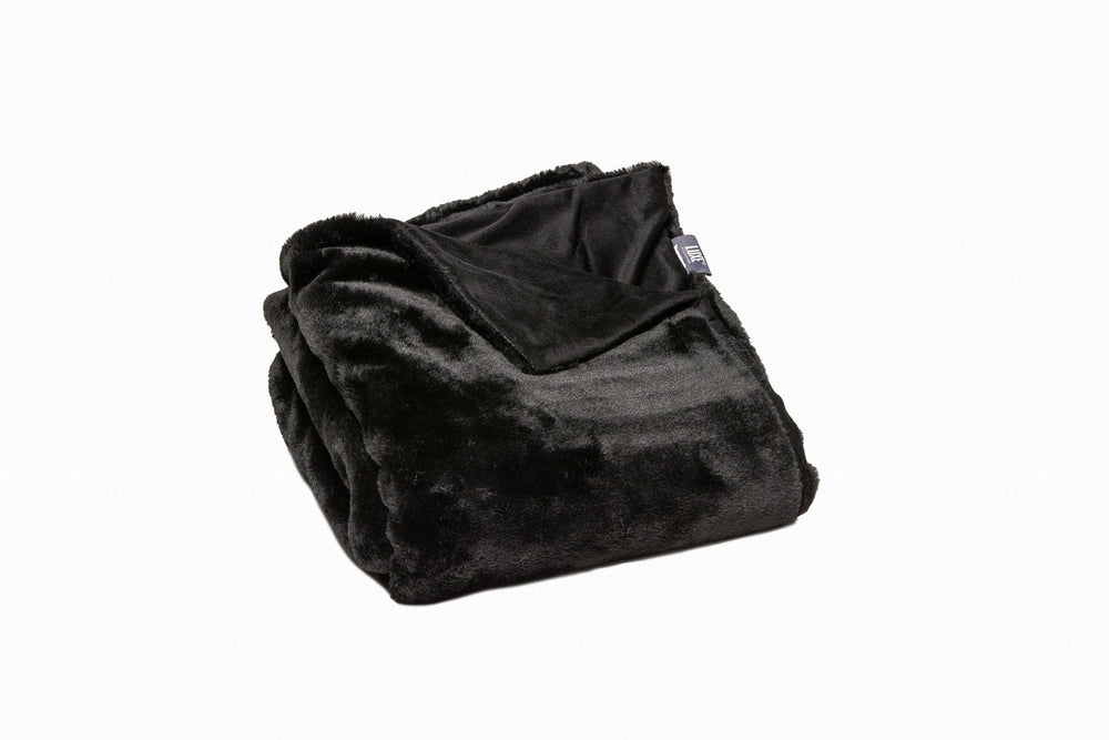60" X 2" Black Faux Fur Plush Throw Blanket - Homeroots - Flyclothing LLC