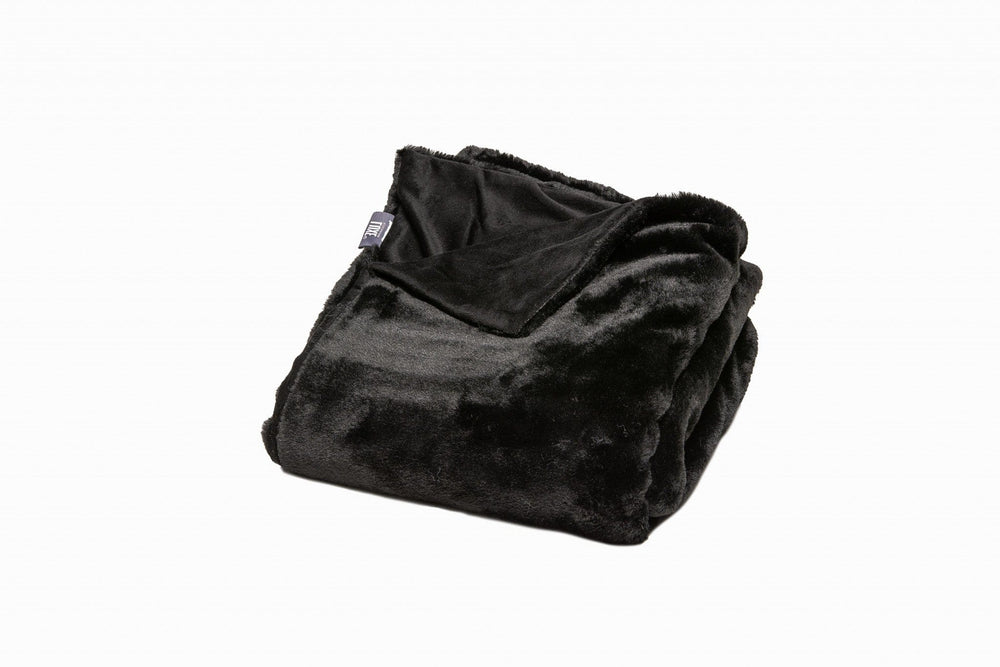 60" X 2" Black Faux Fur Plush Throw Blanket - Homeroots - Flyclothing LLC